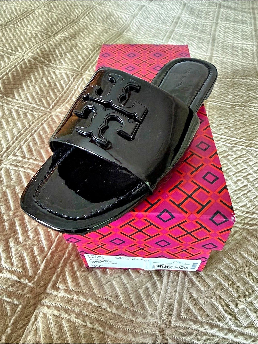 Tory Burch Miller Slide Sandals Black US 6.5